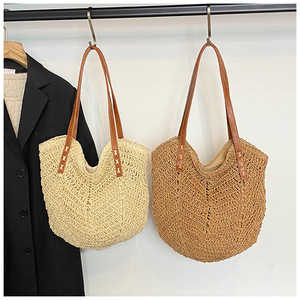 Bolso Tejido de Moda Verano 2025, Nuevo Diseño, Estilo Sandalia, para Vacaciones en la Playa, Bolso de Hombro de Gran Capacidad - Product Image 1