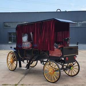 Electric Horse Carriage 2 Rows Hollow <b>Heart</b> Black Victoria Sightseeing Carriages for Sale - Product Image 3