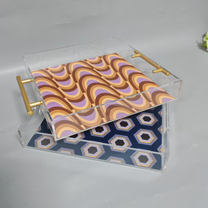 Tùy chỉnh Acrylic trong suốt in khay với Vàng xử lý dưới khuôn mẫu dịch vụ khay - Product Image 2