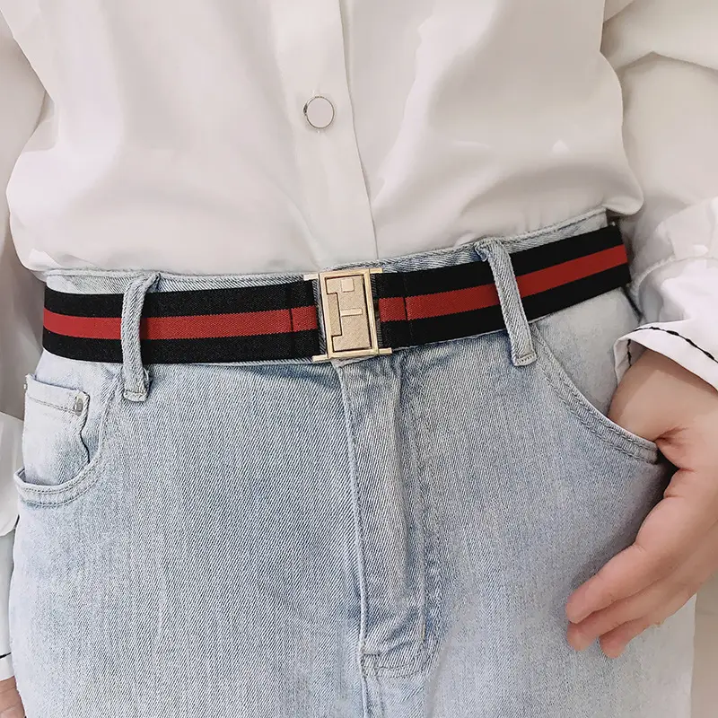 Wholesale 2024 Newest Elastic Stretch Invisible Waist Jeans Belt with Flat Buckle Golf Elastic Cinch Trimmer Belt for Men Women
