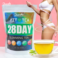 Dromaka OEM Détox Bio 28 Jours pour Soutenir le Métabolisme, Booster d'Énergie, Ventre Plat et Nettoyage Naturel du Corps, 28 Sachets de Thé Minceur