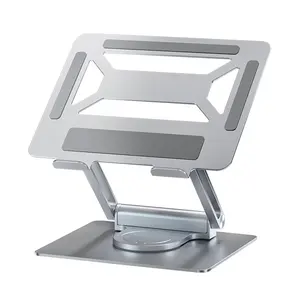 Soporte giratorio ergonómico de escritorio para DJ, soporte de metal, soporte plegable para portátil, soporte giratorio ajustable de aluminio para portátil, hub USB