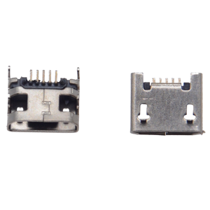Connecteur USB Micro-B femelle 5 broches (4 utilisées) vertical DIP, type à sertir ou à coque plate, prise à montage traversant - Product Image 5