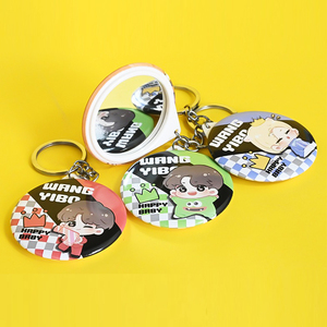 Tùy Chỉnh Tin Phim Hoạt Hình Phim Hoạt Hình Gương Nút Pin Keychain Trống Kim Loại Tinplate 32Mm 44Mm 58Mm Huy Hiệu Nút Keyring - Product Image 2