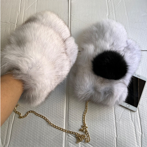 2024 <span class=keywords><strong>mitaines</strong></span> plus grandes en fourrure de renard pour femmes, avec paumes à double fourrure et gants en peau de renard opisthénar, hiver - Product Image 6