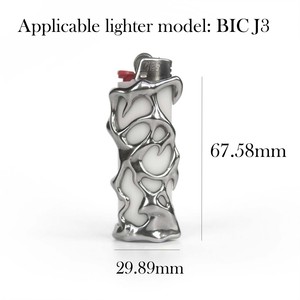 Collana con Ciondolo a Forma di Accendino VAF, Acciaio Inossidabile Lucidato, Catena da 60cm, Adatta per Accendini BIC <span class=keywords><strong>J3</strong></span> - Product Image 2