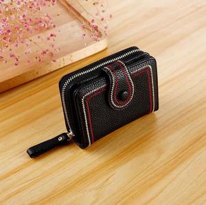 Promotion Multifunction Bifold Geometric Embroidery Waterproof Luxury Pu Leather Short Wallet Zipper Hasp Closure Custom Brand - Product Image 3