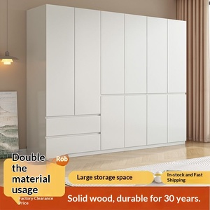 <span class=keywords><strong>Armadio</strong></span> in Legno Massello Design Nordico con Ante a Battente per Camera da Letto, Stanza in Affitto, Appartamento Moderno e Semplice, <span class=keywords><strong>Armadio</strong></span> per Bambini - Product Image 3