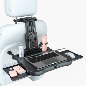 Table de siège arrière multifonctionnelle pour voiture, support de tablette monté sur l'appuie-tête, pliable avec tiroir, porte-gobelet et support pour téléphone - Product Image 1