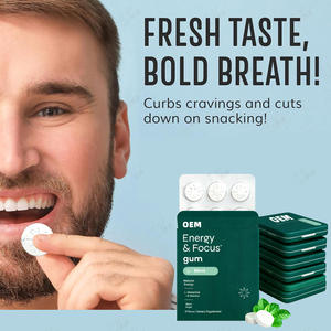 Goma <span class=keywords><strong>de</strong></span> Mascar Energética com Cafeína, L-Teanina e B12 para Aumento do Foco Mental – Atacado e OEM com Marca Própria - Product Image 1