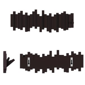 Wall Mounted Coat <b>Hooks</b> <b>Black</b> Rectangle Adjustable Storage Rack For Clothes Hat Entryway - Product Image 5