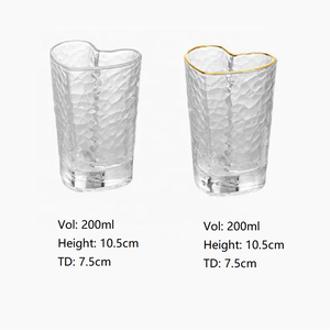 Vasos con forma <span class=keywords><strong>de</strong></span> corazón para licor, vasos <span class=keywords><strong>de</strong></span> 200ml con borde dorado, color claro, venta al por mayor - Product Image 3