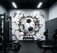 Papier peint mural 3D personnalisé sur le thème du football, revêtement mural autocollant pour chambre de garçon, salle de jeux, décoration murale sportive pour la maison