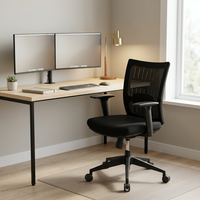 Silla de Oficina Ejecutiva Moderna con Respaldo Alto, Giratoria, Transpirable, de Malla, Ajustable, Resistente y Cómoda para el Hogar, Taller o Videojuegos