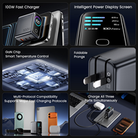 Charger USB C 100W Kustom OEM dengan Layar TFT Pintar, Pengisian Cepat GaN Tipe C untuk Ponsel 17 18, Tablet, Laptop, Adaptor USB Dinding