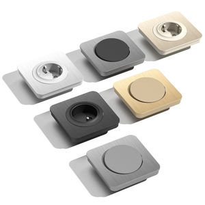 ABUK CE RoHs Finition brossée Panneau PC Gris Puissance EU FR Prise murale électrique Bouton rond Interrupteur Prise USB - Product Image 4