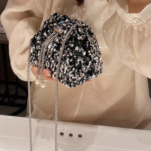 Sac Seau Classique à Paillettes Tendance pour Femme – Sac de Soirée Scintillant à Bandoulière Unique pour Fêtes - Product Image 1