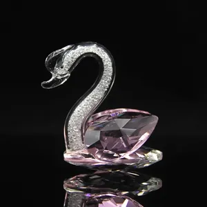 Honor Of Crystal Souvenir Crystal Glass Ornaments Crystal Swan Animal Crafts Wedding Swan Gifts