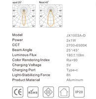 Spot LED vertical réglable en hauteur, rechargeable, pour vitrine de bijouterie et montres