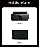 Caméra embarquée 2K à double objectif avec écran tactile IPS de 4,3 pouces, objectifs grand angle 140+120°, enregistrement en boucle, contrôle par application vidéo