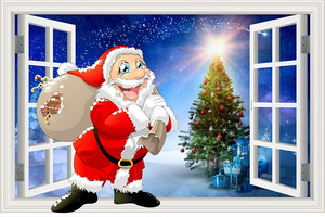 <span class=keywords><strong>Tapisserie</strong></span> murale de Noël avec logo personnalisé Tenture Père Noël Arbre de Noël Scène de <span class=keywords><strong>neige</strong></span> Décoration de maison Vacances - Product Image 2
