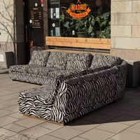 Venta Directa de Fábrica, Sofá Esquinero con Diseño de Caballo con Manchas, Estilo Bauhaus Antiguo, Sofá de Tela Grande para Sala de Estar, para Tres Personas
