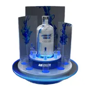 Soporte acrílico LED personalizado para botellas de vino, estante de exhibición de plástico