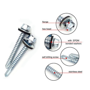 Tornillos Autoperforantes Zincados con Arandelas de EPDM para Fijación de Láminas Metálicas, Aplicaciones Impermeables - Product Image 4