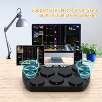 Batería Electrónica de Sobremesa Portátil con Diseño Enrollable de Doble Capa, Kit de Batería Eléctrica con 7 Pads de Batería con Sensibilidad a la Velocidad y Luces