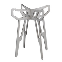 Support de feu de camp pliable ultra-léger 309g en acier inoxydable 201, grille de barbecue détachable, portable pour camping et cuisson en extérieur
