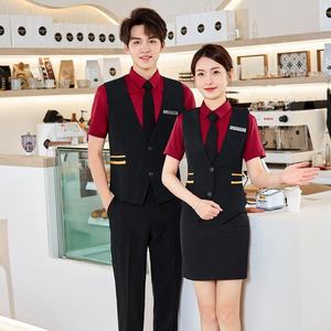 新着バーKTVサマーメンズレディースレストランバーユニフォーム同じスタイルのホテルフロントデスクケータリングウェイター作業服 - Product Image 2