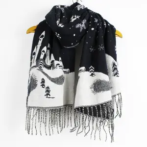 Direct factory price christmas scarf for women knit scarf