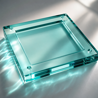 Blue Square Solid Glass Hanging Panel Modern Design for Hotels Living Rooms Dining Areas Outdoor Spaces Partition Walls