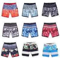 Shorts de bain imprimés extensibles 4 directions pour hommes, séchage rapide, avec cordon de serrage et poches, pour la plage et le surf