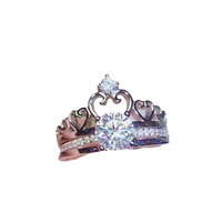 Factory Wholesale Custom 925 Sterling Silver Moissanite Crown 2 in 1 Stackable Ring Separable Adjustable Women Jewelry Ring