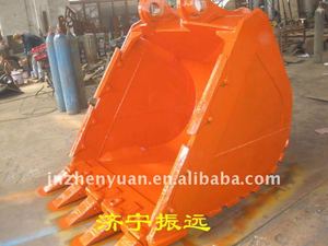 Godet basculant OEM chinois pour excavatrices, matériau Q355+Q460, diverses tailles (1-80T), conception en forme d'entonnoir, marque Zhenyuan - Product Image 4