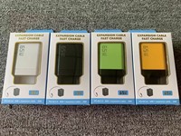 Adaptateur secteur 65W GAN à charge rapide PD QC3.0, chargeur mural à double port, câble Type-C rétractable, prise US UK EU, écouteurs, appareil photo
