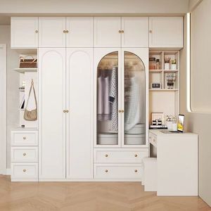 <span class=keywords><strong>Dressing</strong></span> gain de place avec vitrines en verre et étagères ouvertes, mobilier de chambre écologique E0 - Product Image 1
