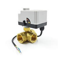 Vanne à boisseau sphérique électrique miniature en laiton DN15-DN50, 3 voies, contrôle de l'eau, 3 fils, 2 commandes, type T L, OEM TOYI