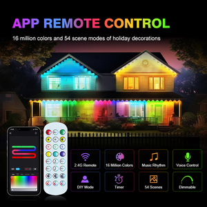Thông minh RGB LED vĩnh viễn ngoài trời LED eave Strip Lights từ xa app điều khiển giáng sinh kỳ nghỉ trang trí eave ánh sáng - Product Image 3