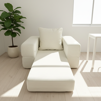 Sofá Cama Rectangular Moderno y Económico, Relleno de Espuma, Tapizado en Tela, para Sala de Estar, Dormitorio, Apartamento, Hotel, Hospital, Uso Individual