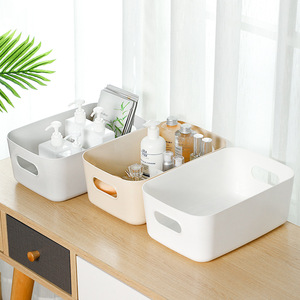 Plastic Storage Bin Rectangle Solid Color No Lid For <b>Desk</b> Cosmetic <b>Toy</b> Organizer - Product Image 1