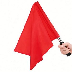 Hot Sales Sports <b>Referee</b> Track and Field Sports <b>Flag</b> Linesman Stainless Steel Pole Hand <b>Flag</b> for Soccer Volleyball - Product Image 1