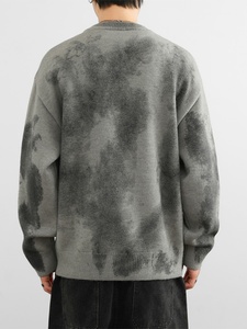 Custom Logo Men's Knitted Sweater ODM/OEM Multicolor Space Dyed Gradient Furry Pullover <strong>Jumper</strong> with Pattern Decoration - Product Image 5