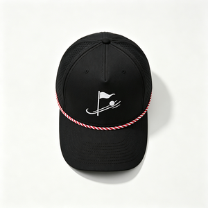 Casquette de baseball en toile perforée découpée au laser à 5 panneaux, séchage rapide, légère, pour le sport, avec logo personnalisé, respirante, pour la course et le trail - Product Image 4