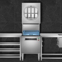Lave-vaisselle commercial entièrement automatique à visionnement visuel, stérilisation haute température, acier inoxydable 304, conforme à l'Energy Star, 50-60