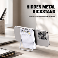 Chargeur sans fil magnétique portable 15W avec 4 câbles intégrés et support, batterie externe 10000mAh PD 22.5W à charge rapide Type-C