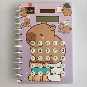 ए 5 प्यारा कार्टून पैटर्न पर्याप्त स्टॉक में सर्पिल बाइंडिंग पेपर कैलकुलेटर नोटबुक - Product Image 2