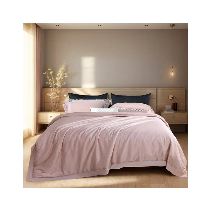 Luxury Grade a King Size Bamboo Lyocell Duvet Cover Set 100% Bamboo Fitted and Viscose Sheet Bedding