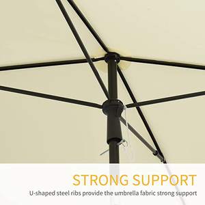 Sombrilla Rectangular de 200x 125cm para jardín, paraguas con UV50, para balcón, gran oferta - Product Image 5